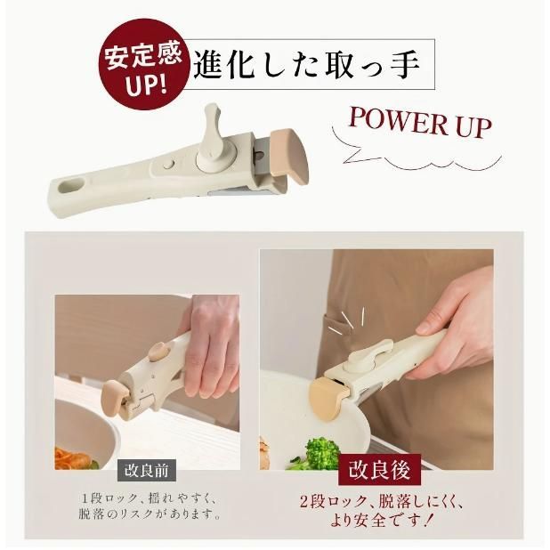 IHおよびガスコンロ対応フライパンセット16点 取り外し なハンドル付き PFOSとPFOAフリー 鍋 卵焼き用パン