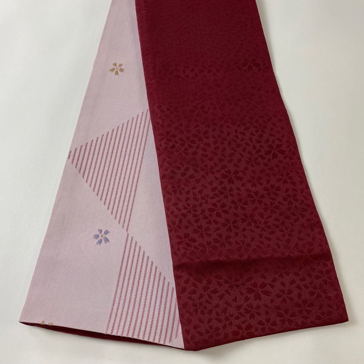 半幅帯 ※美品 半幅帯 優品 桜 花びら えんじ色 化繊 【中古】 - メルカリ