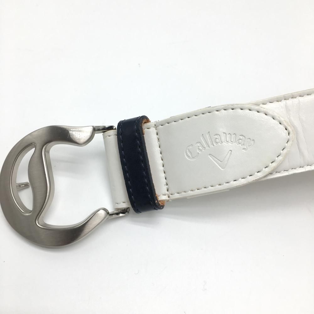 Callaway キャロウェイ 半袖ワンピース Joe 白 チェック柄 ベルト紐