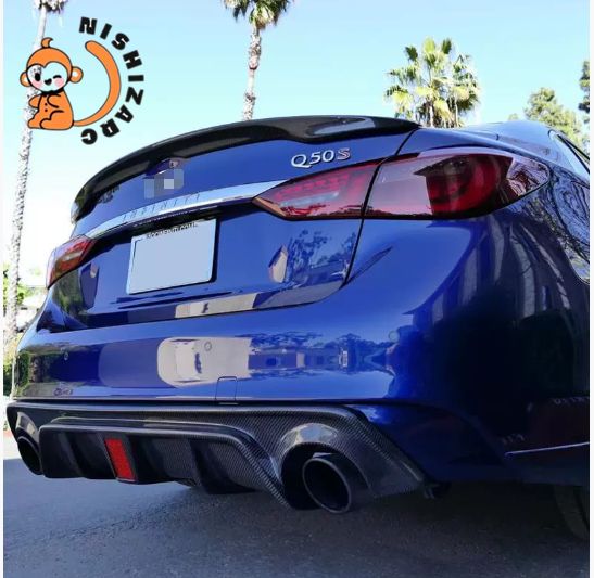 V37 スカイライン カーボン調 リアディフューザー 2014-2017 v37