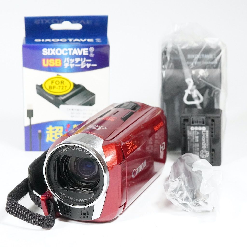 美品　ビデオカメラ　Canon iVIS HF R31 動作確認済み　ケース付き Canon Digital Camcorder iVIS HF R31 Red 32X Zoom Full Flat