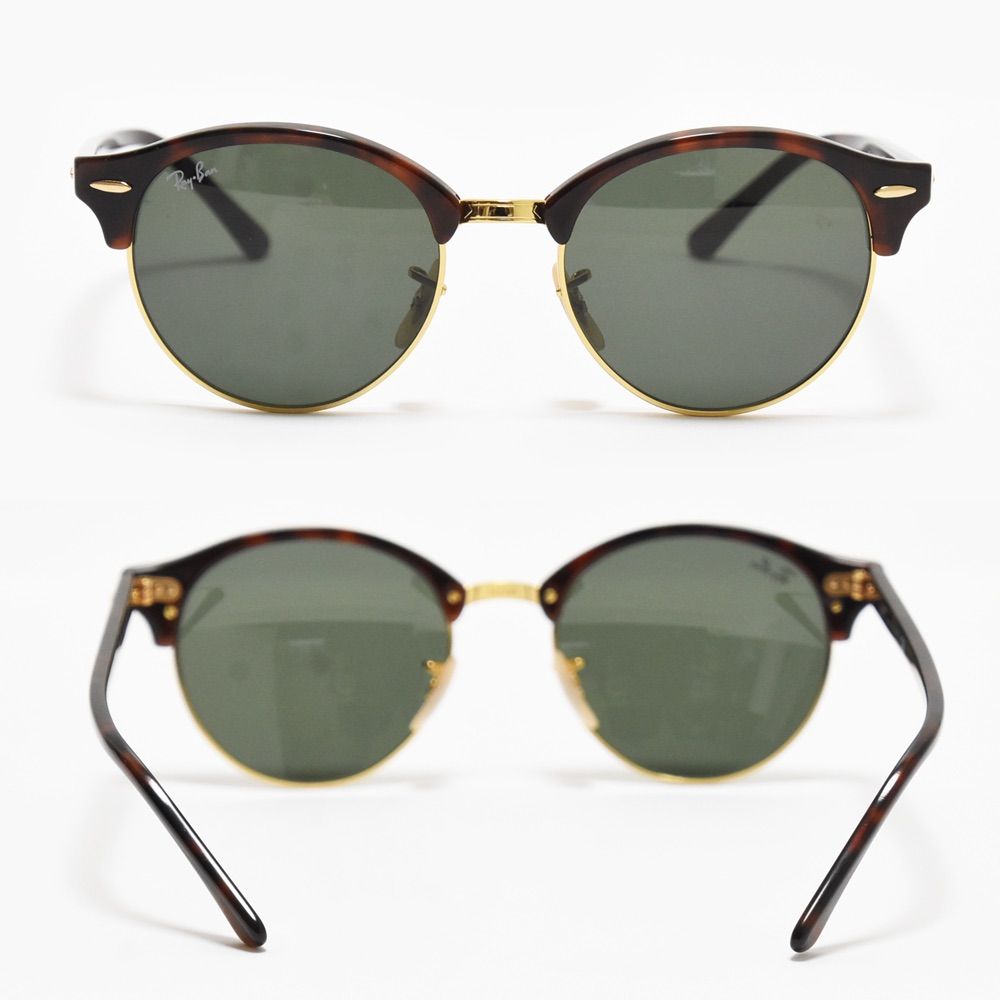 Ray Ban レイバン サングラス CLUB ROUND ポリッシュ レッドハバナ べっ甲 クラブラウンド G-15 グリーン RB4246 990 51□19