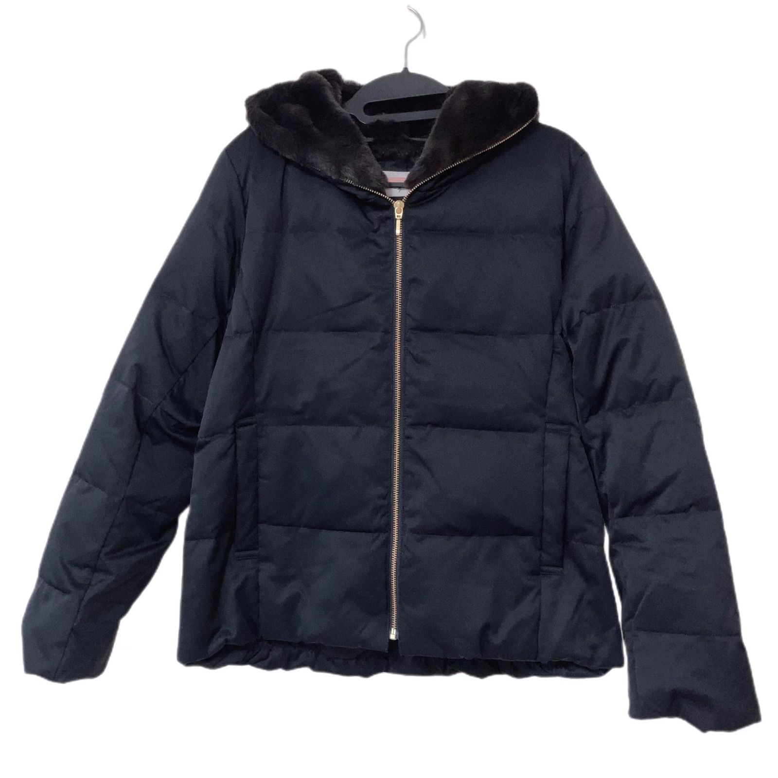 モンクレール［SAISSAC］ダウンコート Aライン フレア ネイビー サイズ