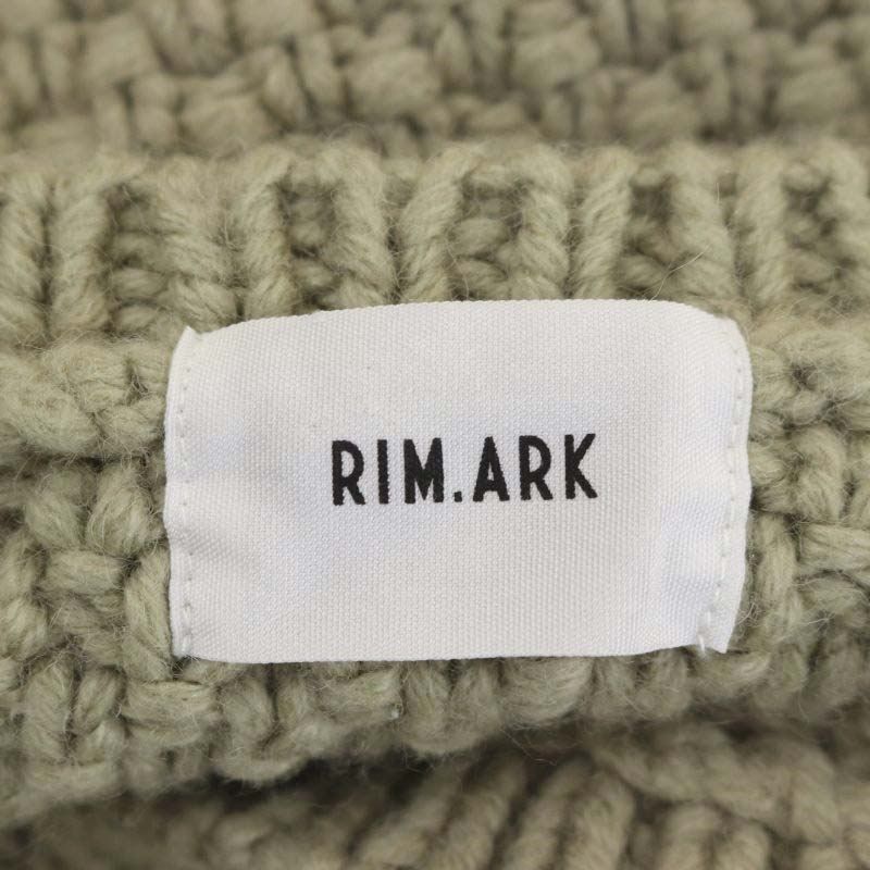 リムアーク rim.ark Vneck relax knit tops ニット セーター Vネック オーバーサイズ ウール混 長袖 F カーキベージュ  /HS ■OS