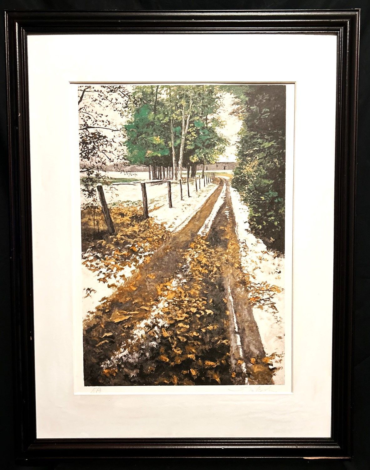 絵画 武田茂 ロアール川◇武田茂◇村への道◇EA版リトグラフ◇作家