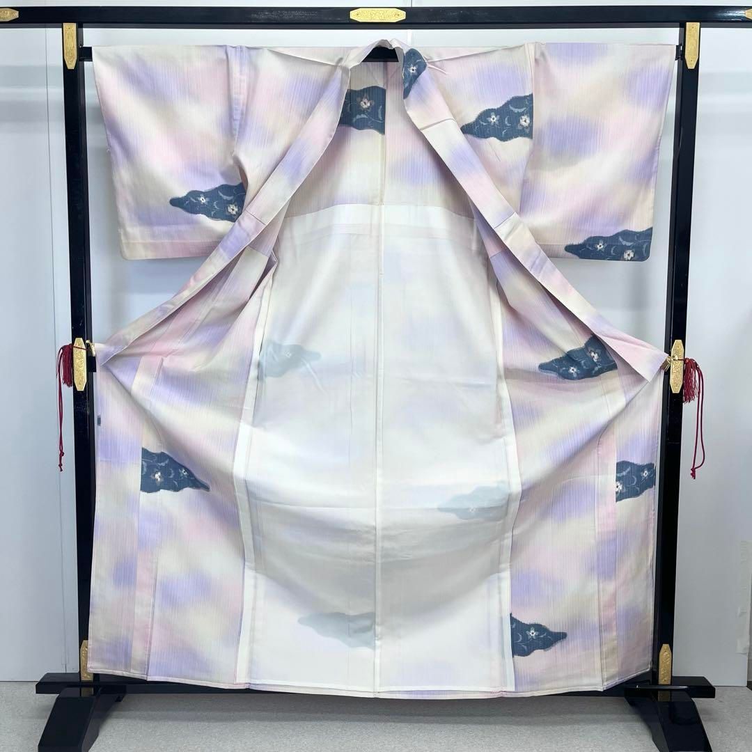 訪問着 松竹梅 色鮮やかな花模様 東雲色 金彩 しつけ糸 K-4566 訪問着 松竹梅 色鮮やかな花模様 東雲色 金彩 しつけ糸 K-4566