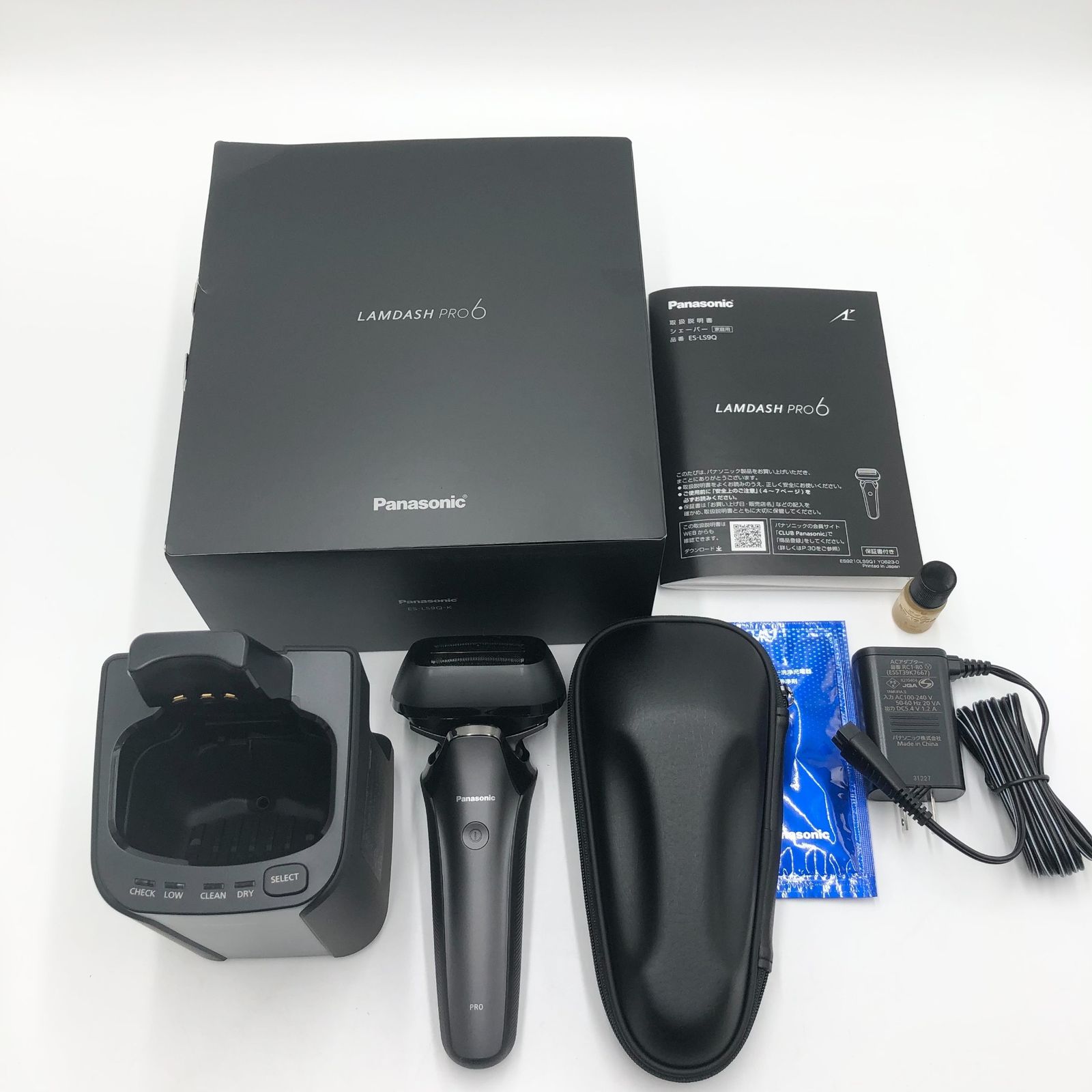 パナソニック ラムダッシュPRO メンズシェーバー 6枚刃 全自動洗浄充電器 セミハードケース付 充電中でも剃れる クラフトブラック ES-LS9Q-K