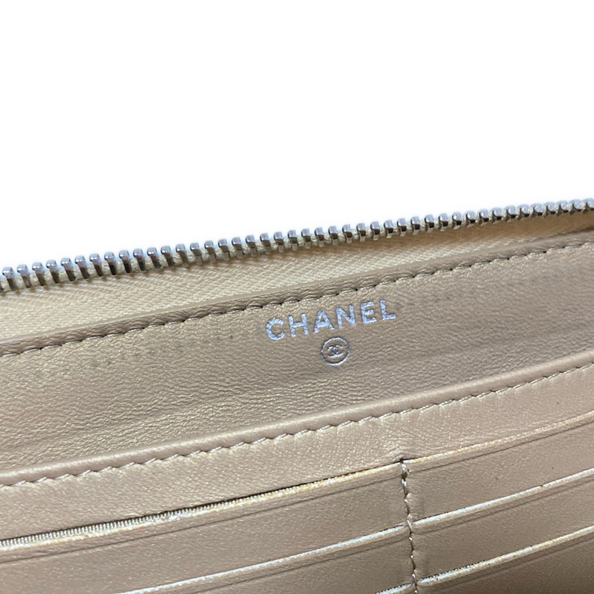 CHANEL(シャネル) 長財布 カメリア ブロンズ シルバー金具/ライン  