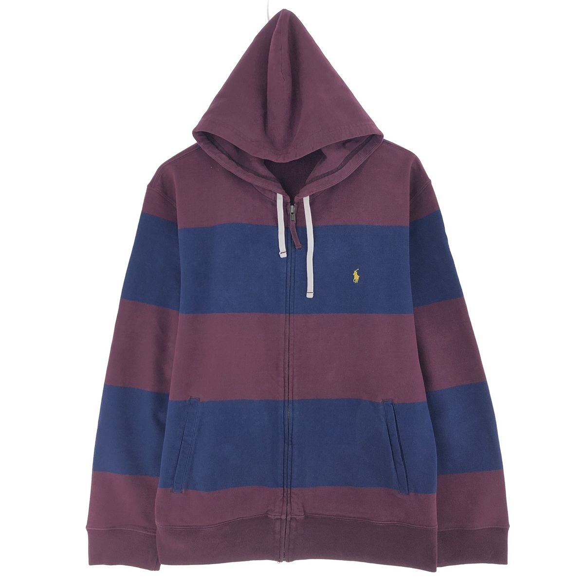 古着 ラルフローレン Ralph Lauren POLO by Ralph Lauren ボーダー柄 スウェットフルジップパーカー メンズL相当/eaa479896