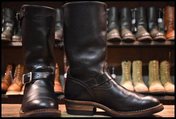 8 E 13年 WESCO ウエスコ カスタムボス ブラック 黒 11インチハイト ビブラム430シングル エンジニア ブーツ BOSS FJ 218