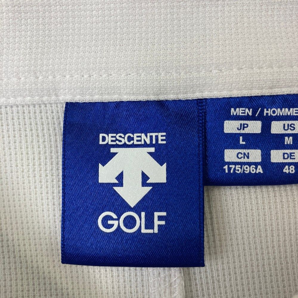 【未使用】descente ゴルフウェア ホワイト/ブルー　サイズL サイズ：L DESCENTE GOLF デサントゴルフ 半袖ポロシャツ