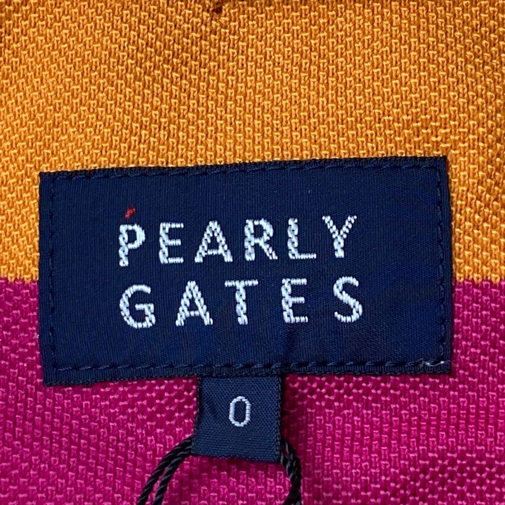 サイズ：0 PEARLY GATES パーリーゲイツ 055-0160561 半袖ポロシャツ ボーダー柄 オレンジ系 [240101475354] ゴルフウェア レディース ストスト サイズ：0 PEARLY GATES パーリーゲイツ 055-0160561 半袖