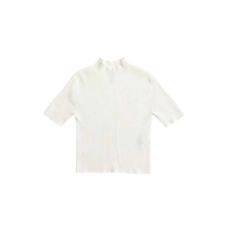 CFCL シーエフシーエル PORTRAIT MOCKNECK SHORT SLEEVE TOP モックネックニットトップス カットソー ホワイト F CF008KN108