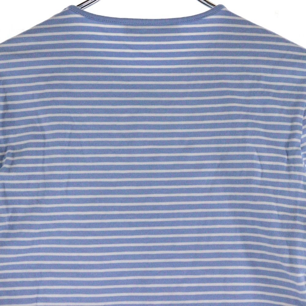 PRADA (プラダ) 23SS ボーダー総柄 トライアングルロゴプレート クルー  