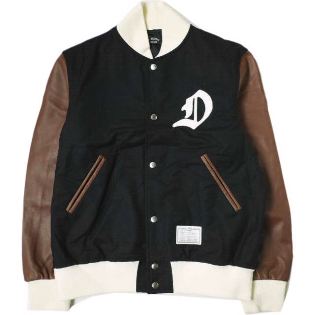Mr.DEADWAX BROTHERS ミスターデッドワックスブラザーズ STADIUM JACKET 01 袖レザースタジャン ONE SIZE Dk.Navy|Brown スタジアムジャンパー スタジアムジャケット アウター g20018
