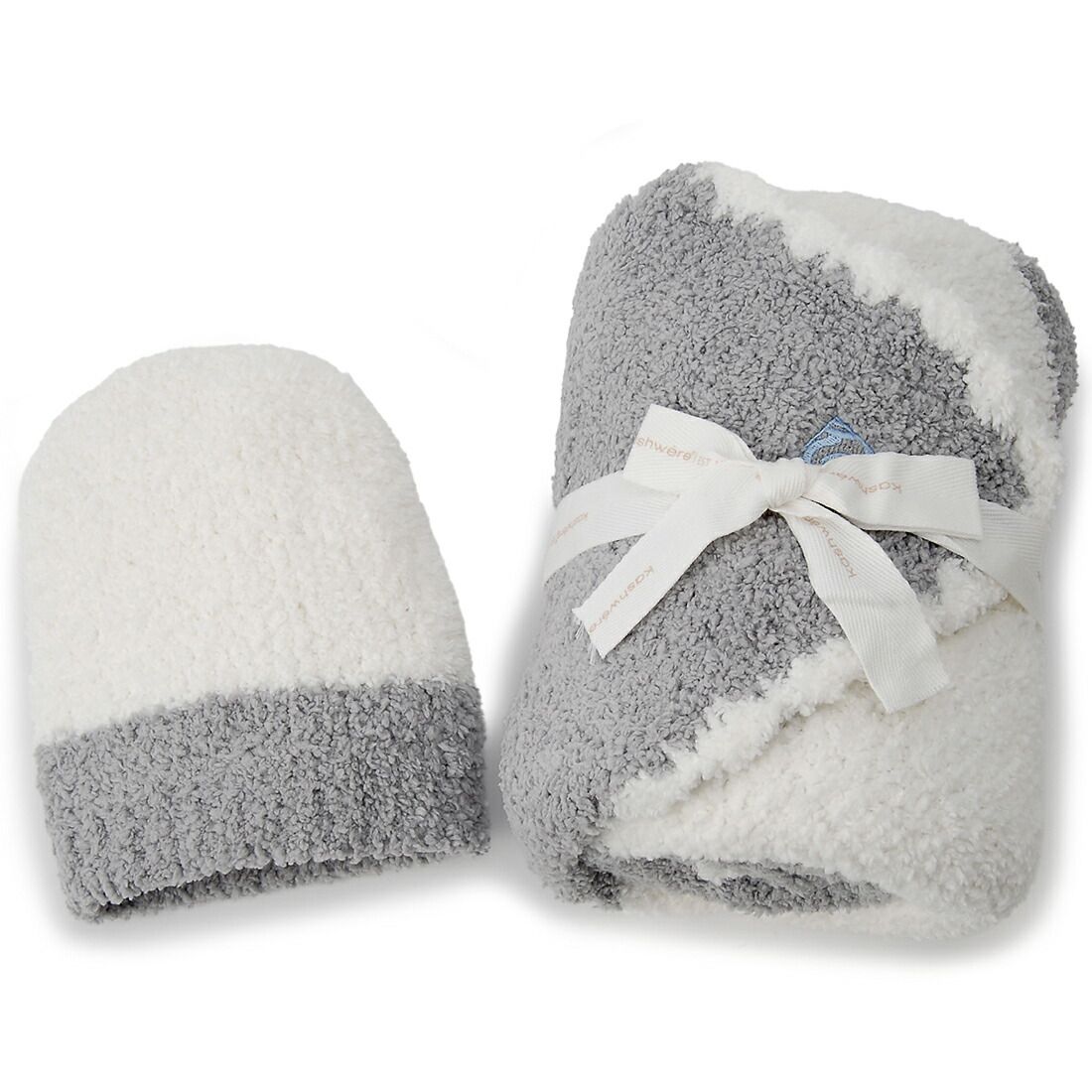 カシウェア kashwere ベビーブランケット ストーン×クリーム BBCH-BCB01-036-30 ブランケット×キャップ 出産祝い ギフト