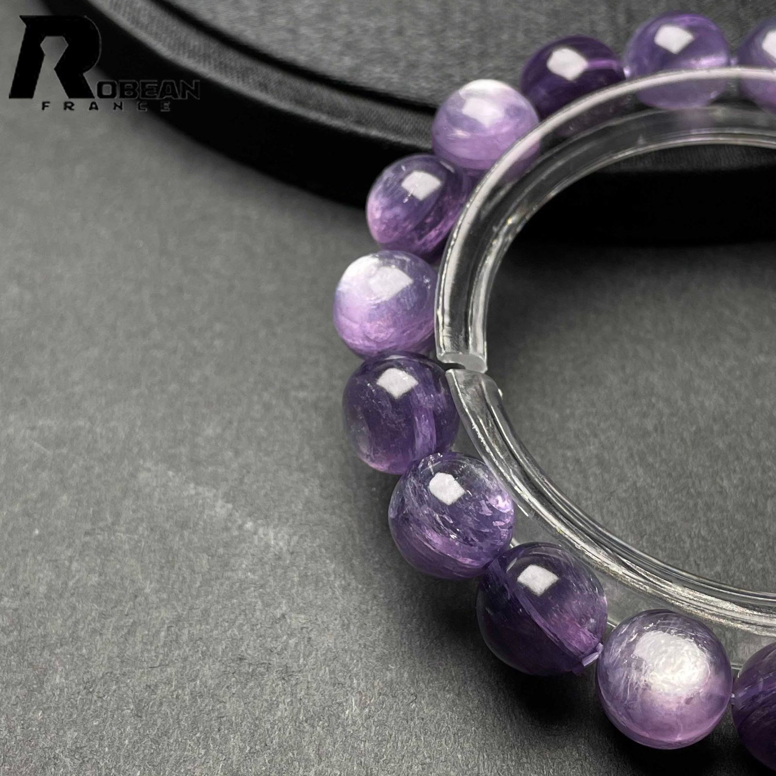 上級 EU製 定価9万円 ROBEAN レピドライトパープルマイカ 雲母石 ブレスレット パワーストーン 天然石 開運 プレゼント 9.8-10.2mm M1015719 SIROKUMA-CORPORATION_COM