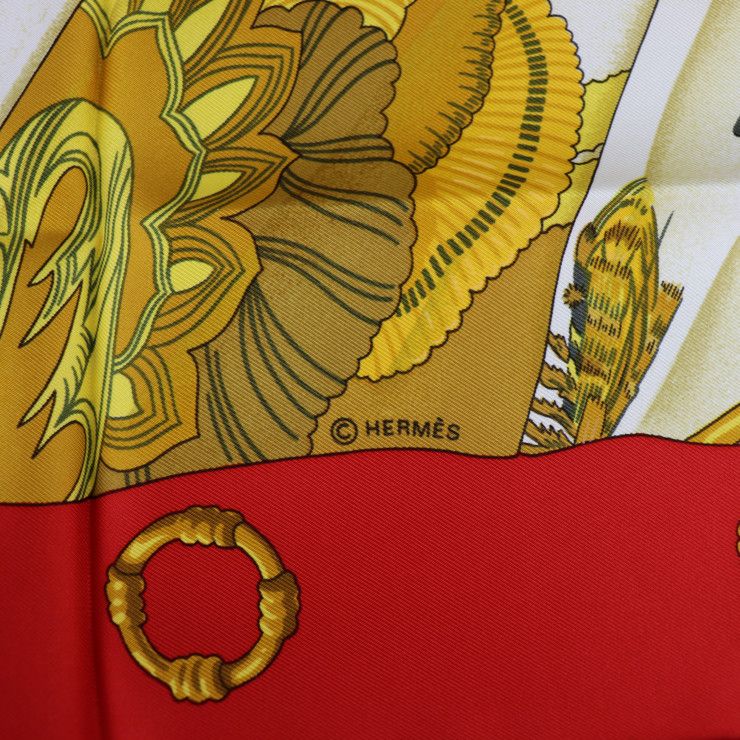 HERMES エルメス soleil de soie シルクの太陽 スカーフ シルク