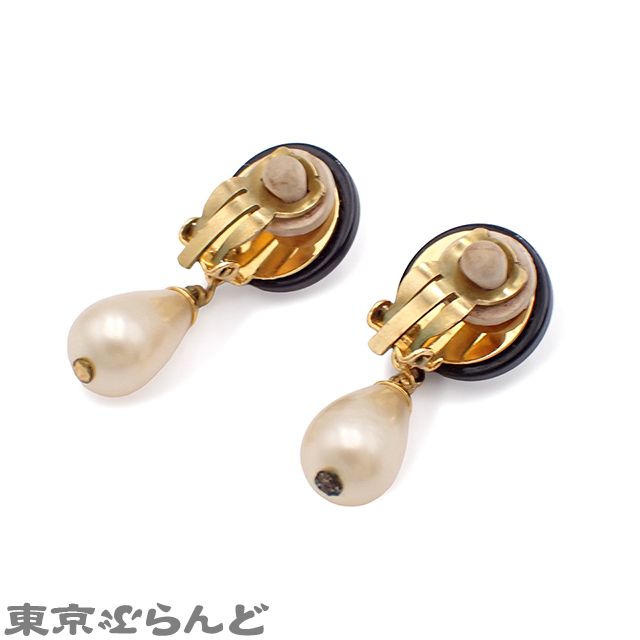 シャネル　ピアス シャネル CHANEL ピアス ブラック ゴールド金具 メタル ココ