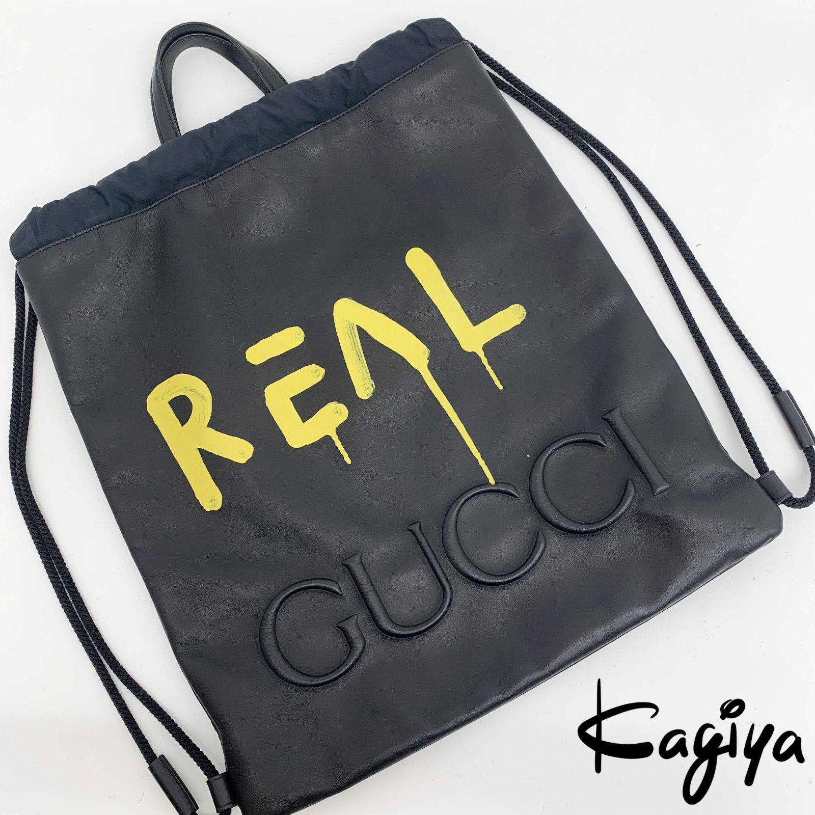 GUCCI グッチ 474210 REAL ゴーストバッグ ドローストリング ペイント