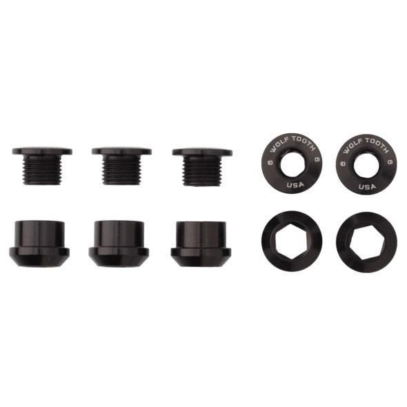 WOLF TOOTH ウルフトゥース Set of 5 Chainring Bolts+Nuts for 1X-5 pcs.  6mm チェーンリングボルト ナット ブラック