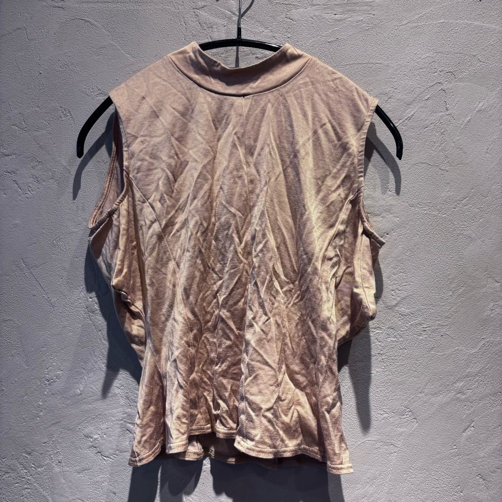 Mame Kurogouchi マメクロゴウチ 18 SS Sleeveless tops ノースリーブカットソー MM SS-JS 064 ベージュ size 1 代官山A 10