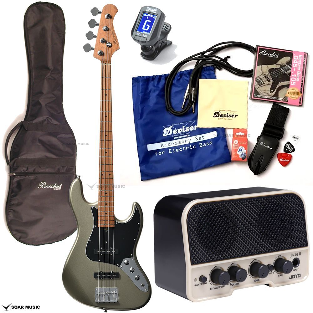 Bacchus WJB-1DX RSM M MDG バッカス エレキベース セット ミスティードーンゴールド ローステッドメイプルネック ジャズベースタイプ ユニバースシリーズ ディンキーシェイプ 入門 RSM