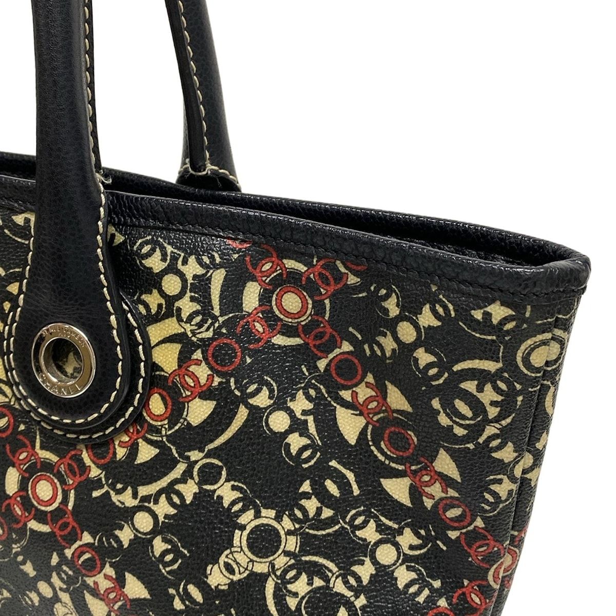 CHANEL(シャネル) トートバッグ ココストラベルライン 黒×レッド  