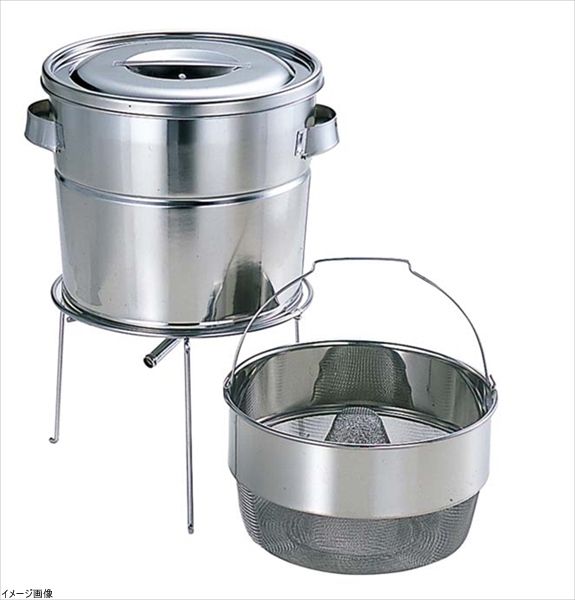 【新品】１８-８バケット- スタンド式 １３Ｌ 荒目 （とんがりダストバスケット式）