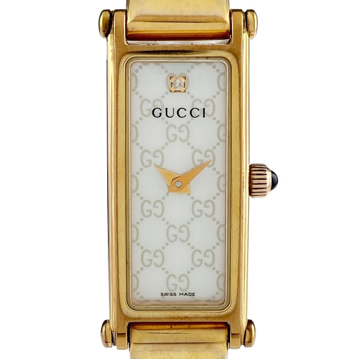 GUCCI グッチ　1500L ブルーシェル　1Pダイヤ　バングルウォッチ GUCCI グッチ 1500L ブルーシェル 1ポイントダイヤ文字盤