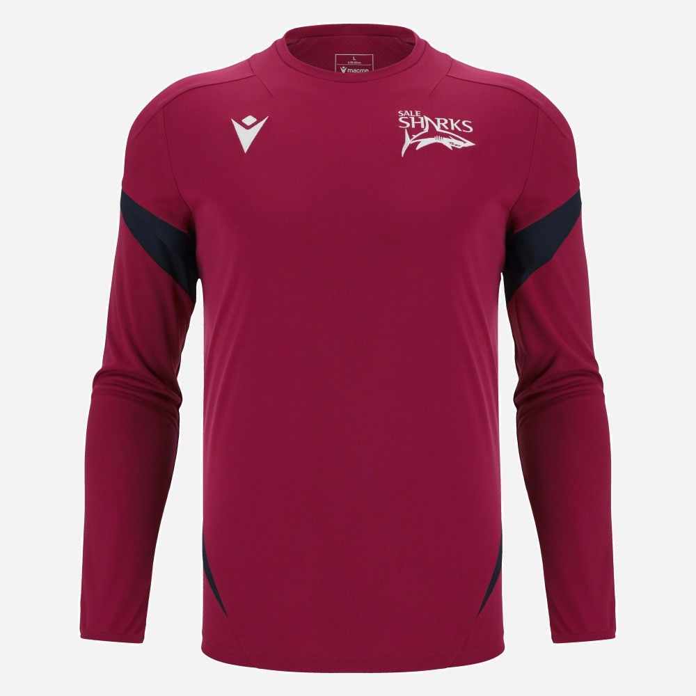 送料無料 匿名配送 マクロン セールシャークス 2025|2026 トレーニングTシャツ 長袖 レッド 赤 メンズ 公式モデル 日本未発売