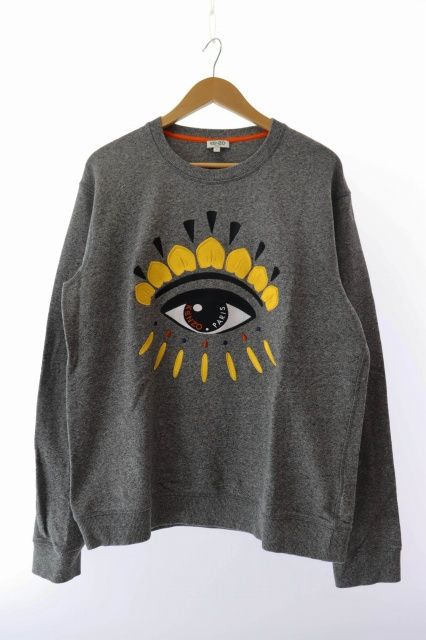 ケンゾー KENZO Eye Sweatshirt アイ スウェットシャツ トレーナー L グレー ブランド古着ベクトル 250927