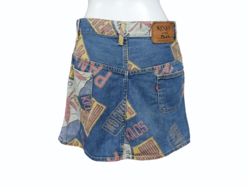 希少 HYSTERICS ロゴ総柄 デニム ミニスカート vintage HystericGlamour ヒステリックグラマー ヴィンテージ 総柄
