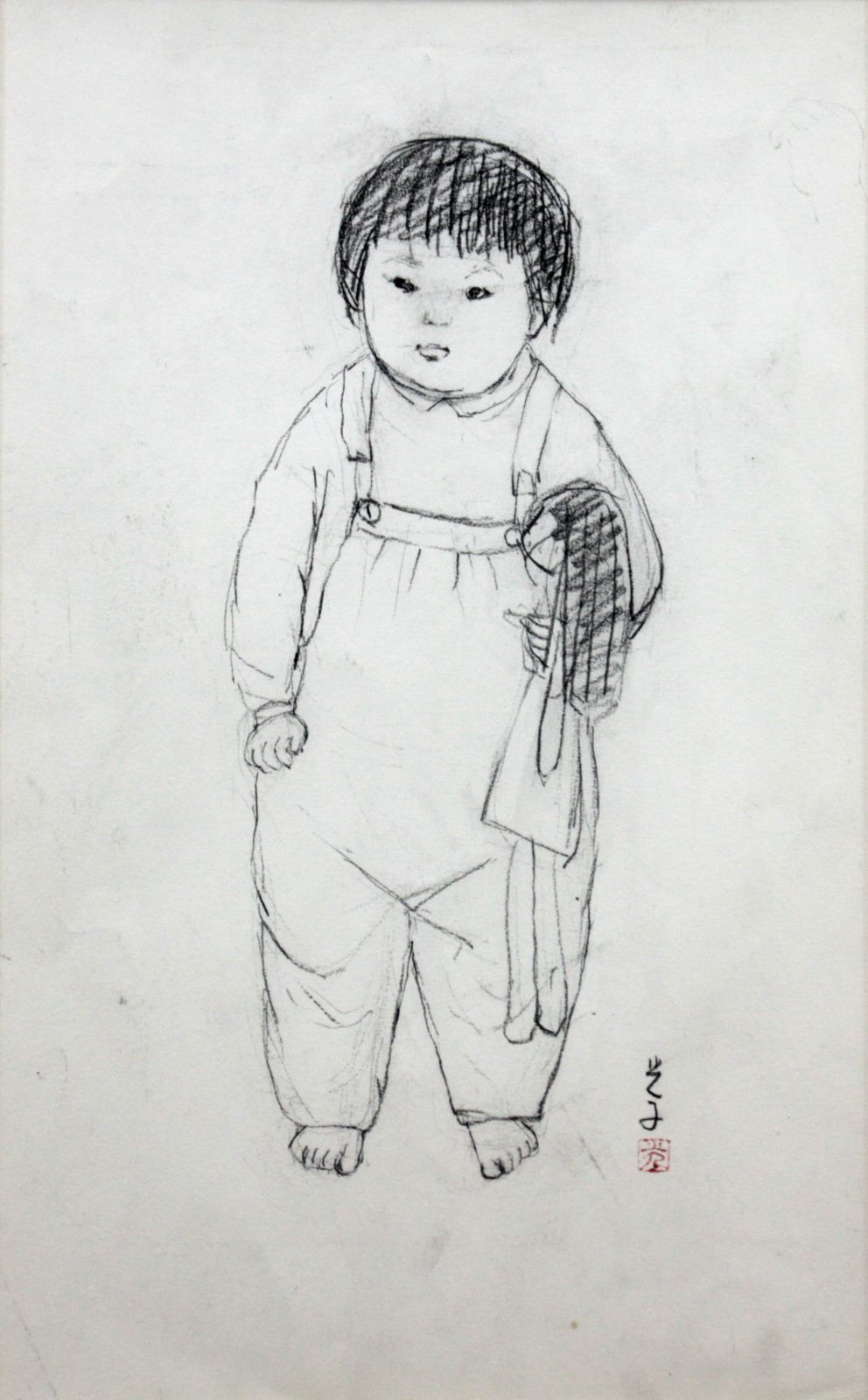 森本光子『女の子』デッサン画【真作保証】 絵画 森本光子『女の子』デッサン画【真作保証】 絵画