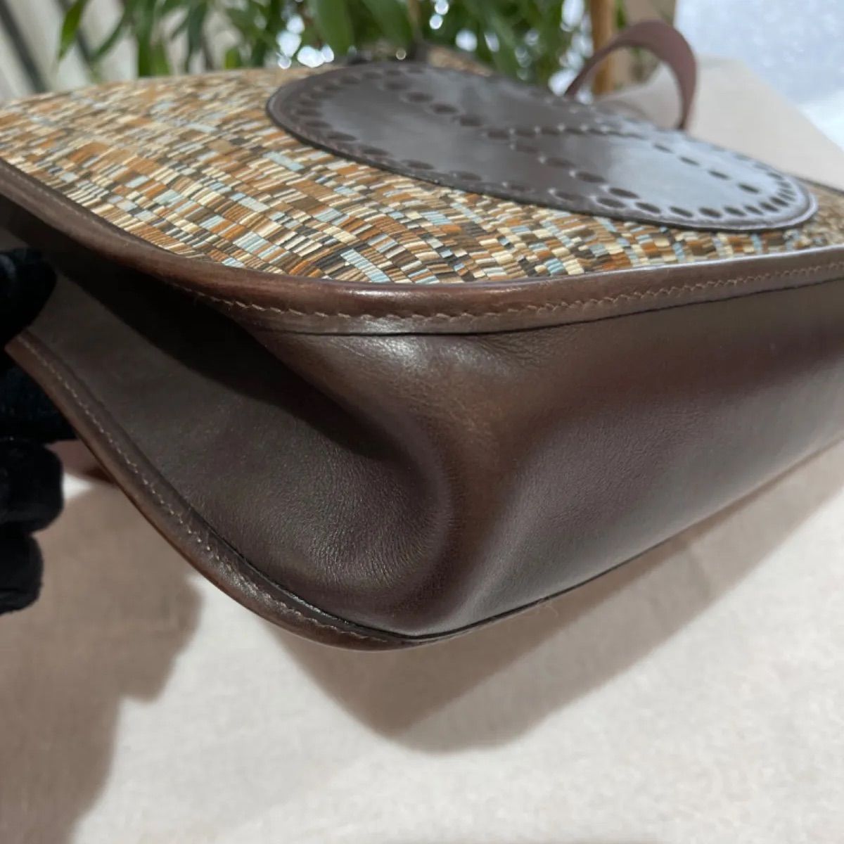 HERMES エルメス エヴリン1 PM ショルダーバッグヴィブラート×レザー 