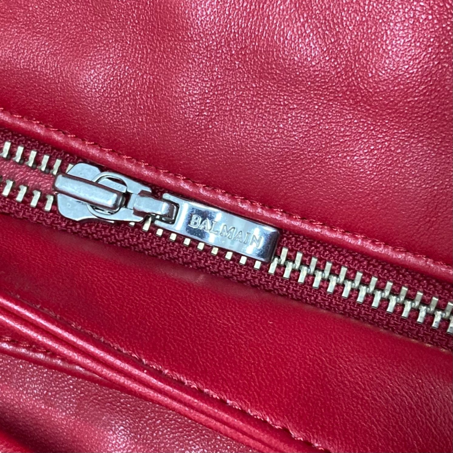 美品☆2way バルマン　ラムレザージャケット　フォックスファー　ブラック BALMAIN PARIS (バルマン) フォックスファー 2Wayラムレザー