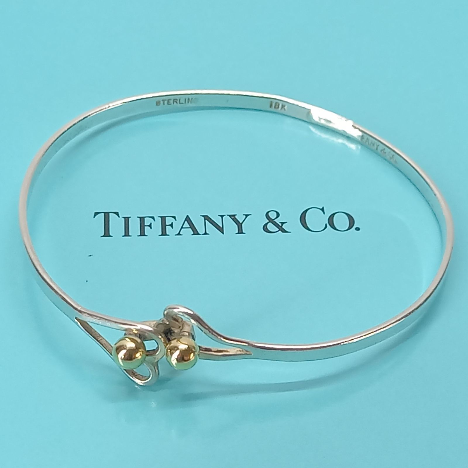 【極美品】ティファニー リボン ハート コンビ ブレスレット 925/750 TIFFANY&Co.】ティファニー リターントゥティファニー