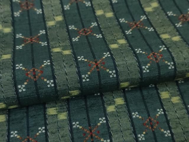 平和屋本店■極上　本場琉球　読谷山花織　紬地　草木染　手織　池原竹子作　証紙付き　逸品　未使用　DZAA4419kh5 平和屋本店□極上 本場琉球 読谷山花織 紬地 草木染 手織 池原竹子作