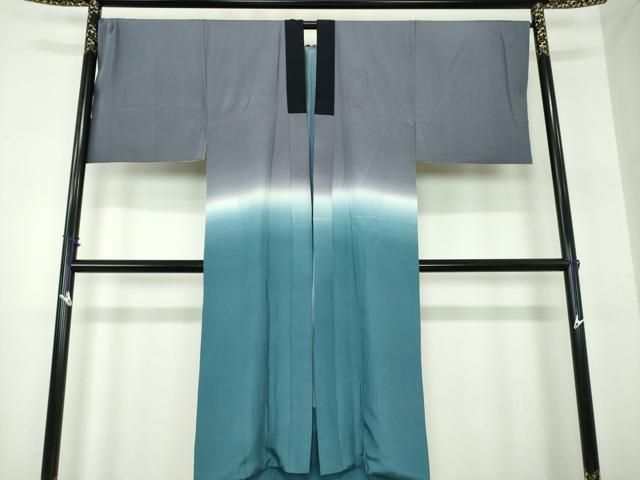 平和屋着物●男性 長襦袢 袷 富士山 地紙松文 暈し染め 金彩 正絹 DAAY1417ps