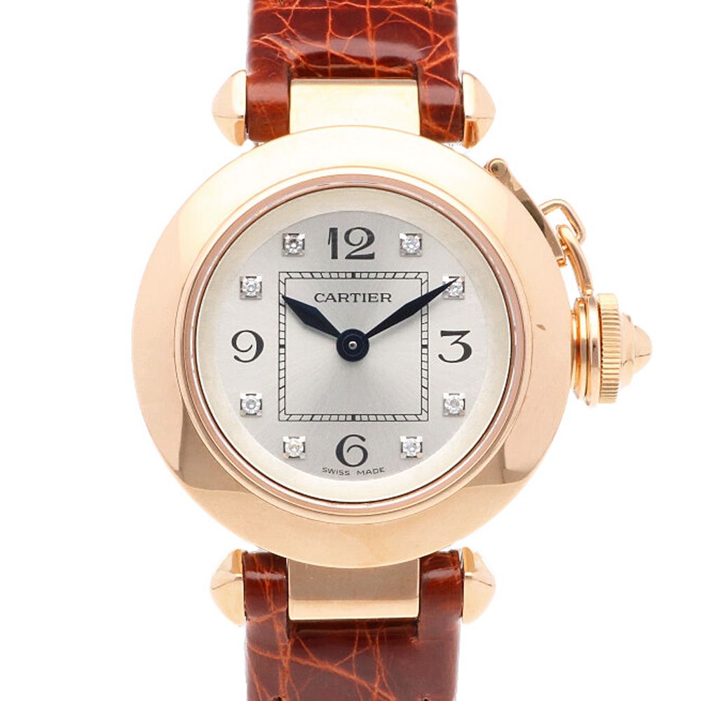 カルティエ CARTIER ミスパシャ 腕時計 時計 8Pダイヤモンド K18ピンクゴールド 中古 1年保証