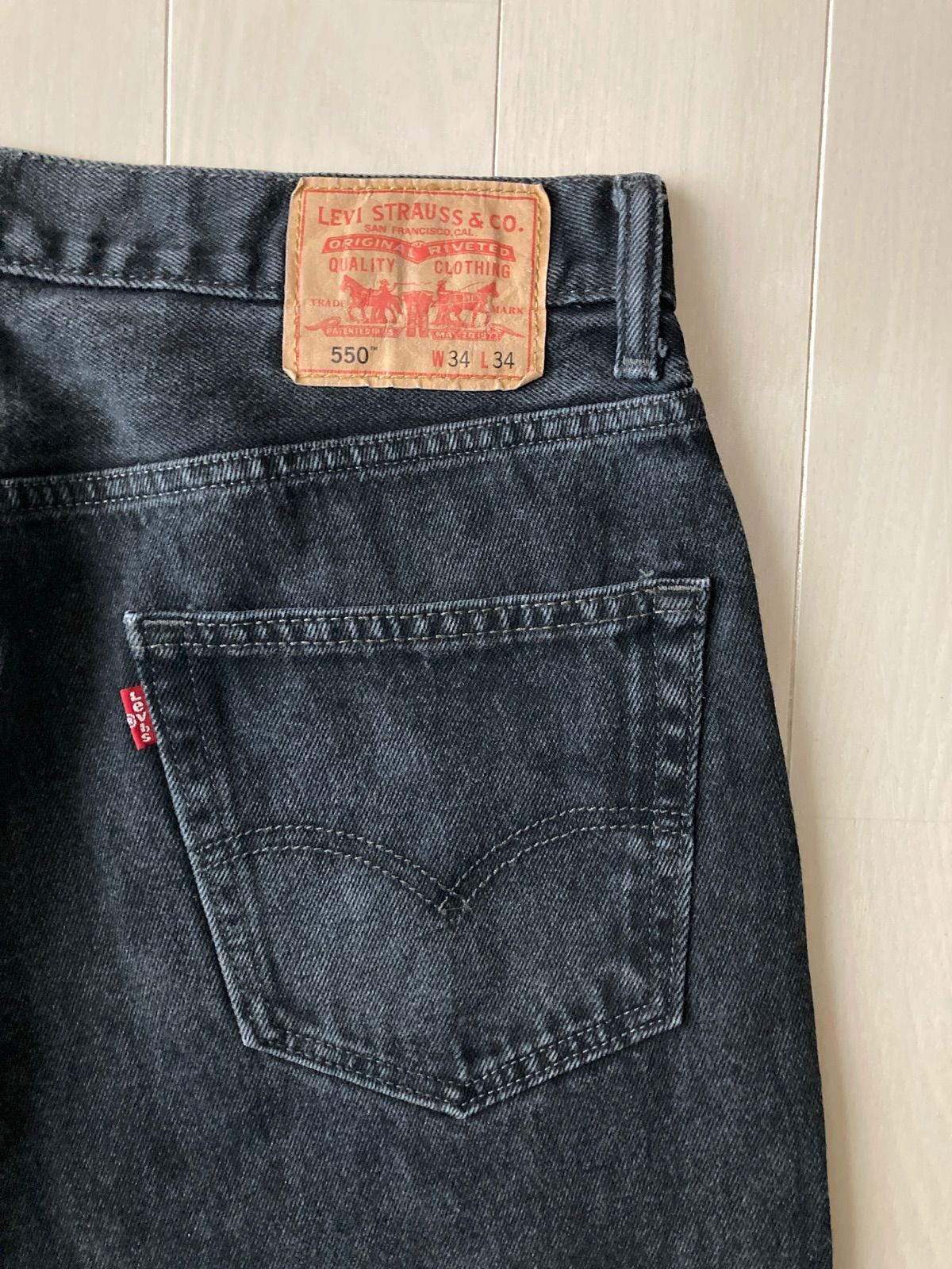 97【Levi's 550 BLACK】W34 L34 ブラック ワイド バギー - LOBO'S