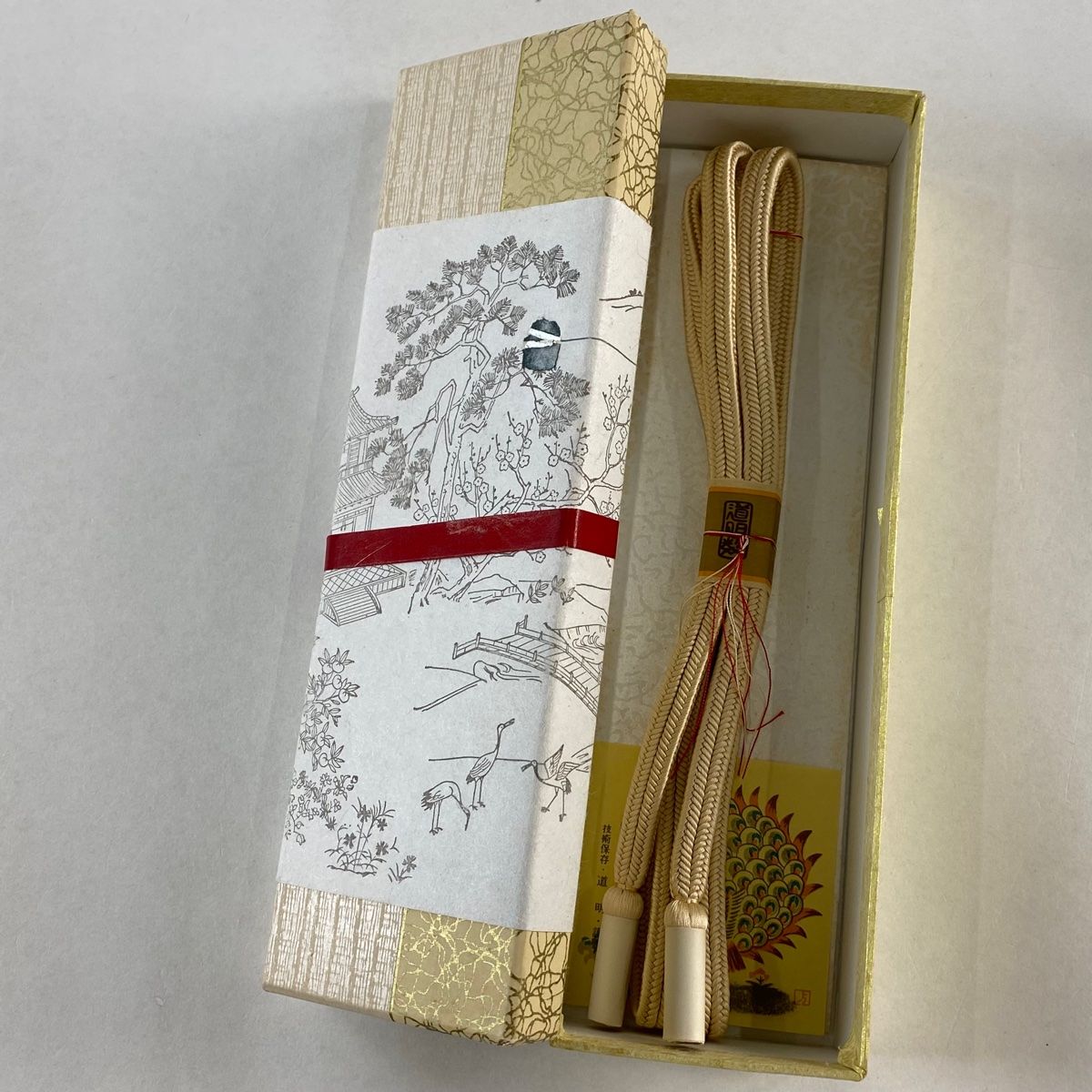 帯締め 名品 無形文化財 有職組紐 道明 ベージュ 正絹 和装小物