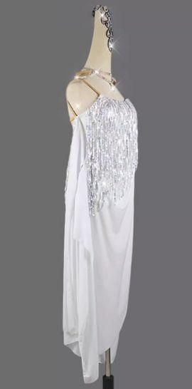 社交ダンスドレス ラテンドレス ルンバ ホワイト オーダーメイド LLC-HASEGAWATOSO_COM