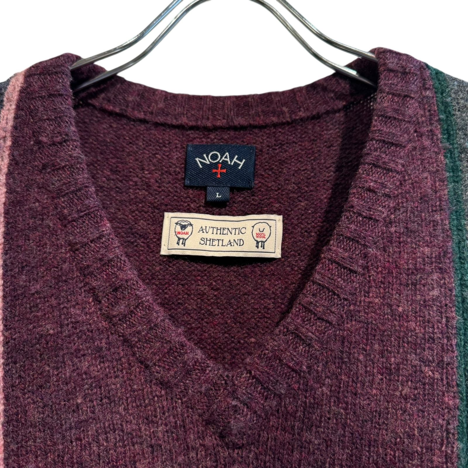 NOAH (ノア) ③ 23080122001230 Shetland Block Sweater Vest メンズ 