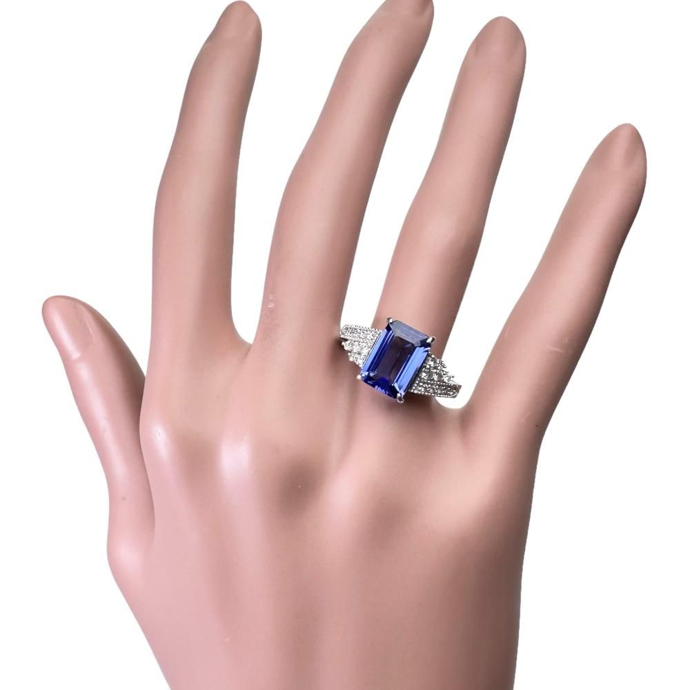 pt950 タンザナイト ダイヤモンド　リング　13号 タンザナイト ダイヤモンドリング TA 0.52ct D 0.13ct Pt950 GGSJ鑑別書付