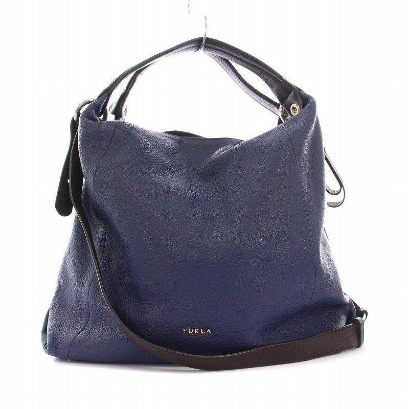 _NATR_ FURLA ネイビー ショルダーバッグ ハンドバッグ フルラ FURLA ハンドバッグ ショルダーバッグ 2WAY レザー