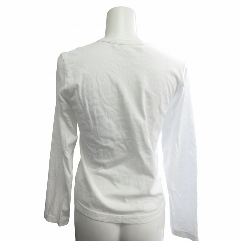 コムデギャルソンコムデギャルソン RJ-T023 フラワーデザインカットソー Tシャツ 長袖 白 ホワイト XS IBO76 コムデギャルソンコムデギャルソン COMME des GARCONS COMME des