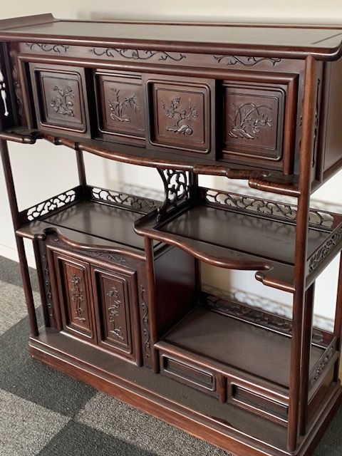 高級 唐木飾り棚 カリン