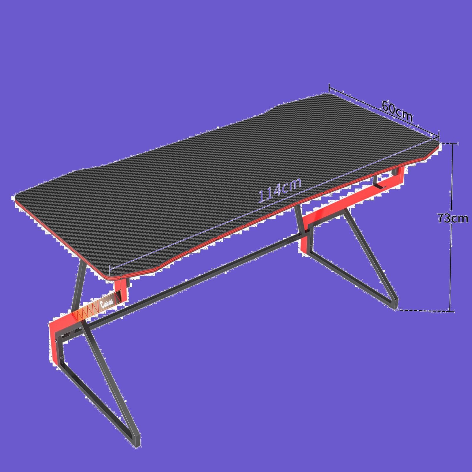 CubiCubiゲーミングデスク 幅114cm*奥行60cm*高さ73cm 組み立て簡単 ...