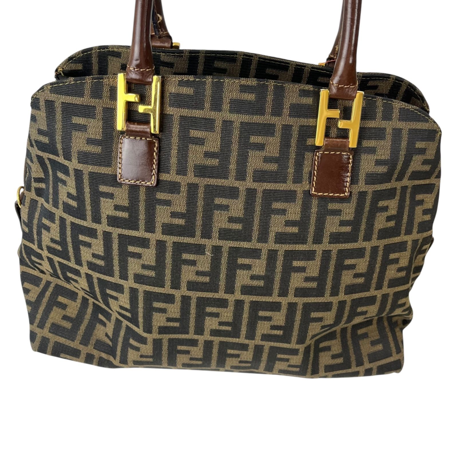 表面美品 フェンディ FENDI ズッカ柄 FF ハンド、トートバッグ